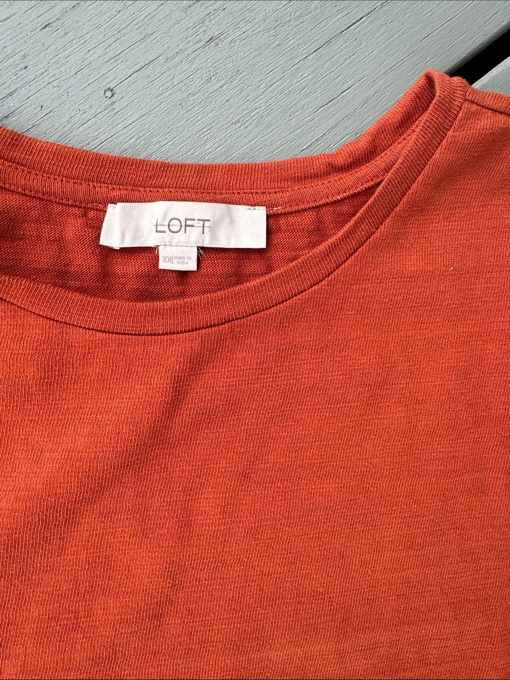 LOFT Orange Eyelet Hem Short Sleeve Top - Picture 2 of 7